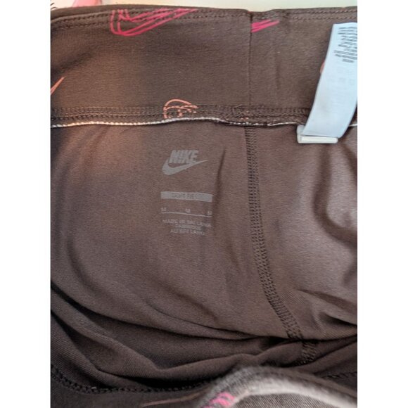 Nike Womens Brown Leggings Swoosh Print medium - Picture 4 of 5
